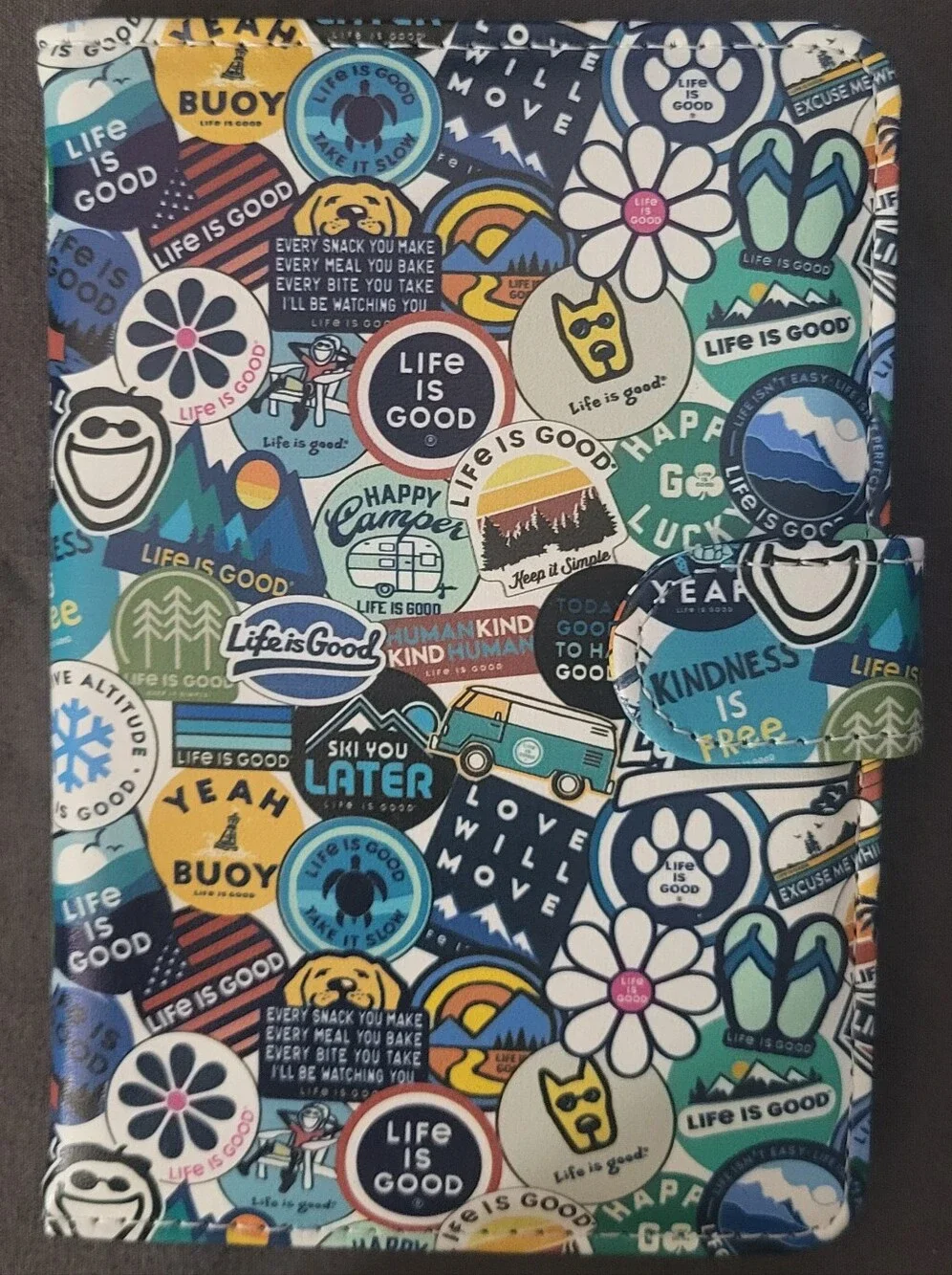 Life Is Good Multicolor Travel Passport Holder
